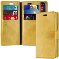 Gold Mercury Mansoor Diary Card Holder Wallet For IPhone 13 Pro