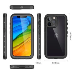 Black IPhone 13 Pro Waterproof Underwater Shock Proof Case -Cheap NewCase Store iphone 13 pro waterproof case 003 89816.1682992351