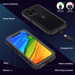 Black IPhone 13 Pro Waterproof Underwater Shock Proof Case -Cheap NewCase Store iphone 13 pro waterproof case 009 67034.1682992351
