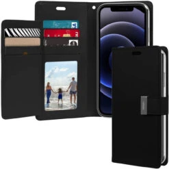 Black Mercury Rich Diary Flip Wallet Case For IPhone 13 Pro