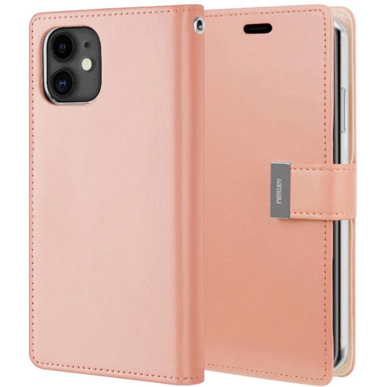 Rose Gold IPhone 13 Genuine Mercury Rich Diary Wallet Case 3 Rose Gold IPhone 13 Genuine Mercury Rich Diary Wallet Case - Image 3