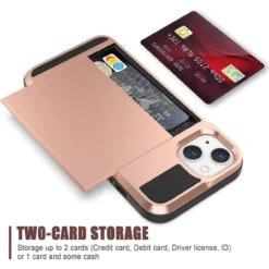 Rose Gold IPhone 13 Slide Card Pocket Slim Armour Case 11 Rose Gold IPhone 13 Slide Card Pocket Slim Armour Case -Cheap NewCase Store iphone 13 slide armour rose gold 6 94742.1649131431