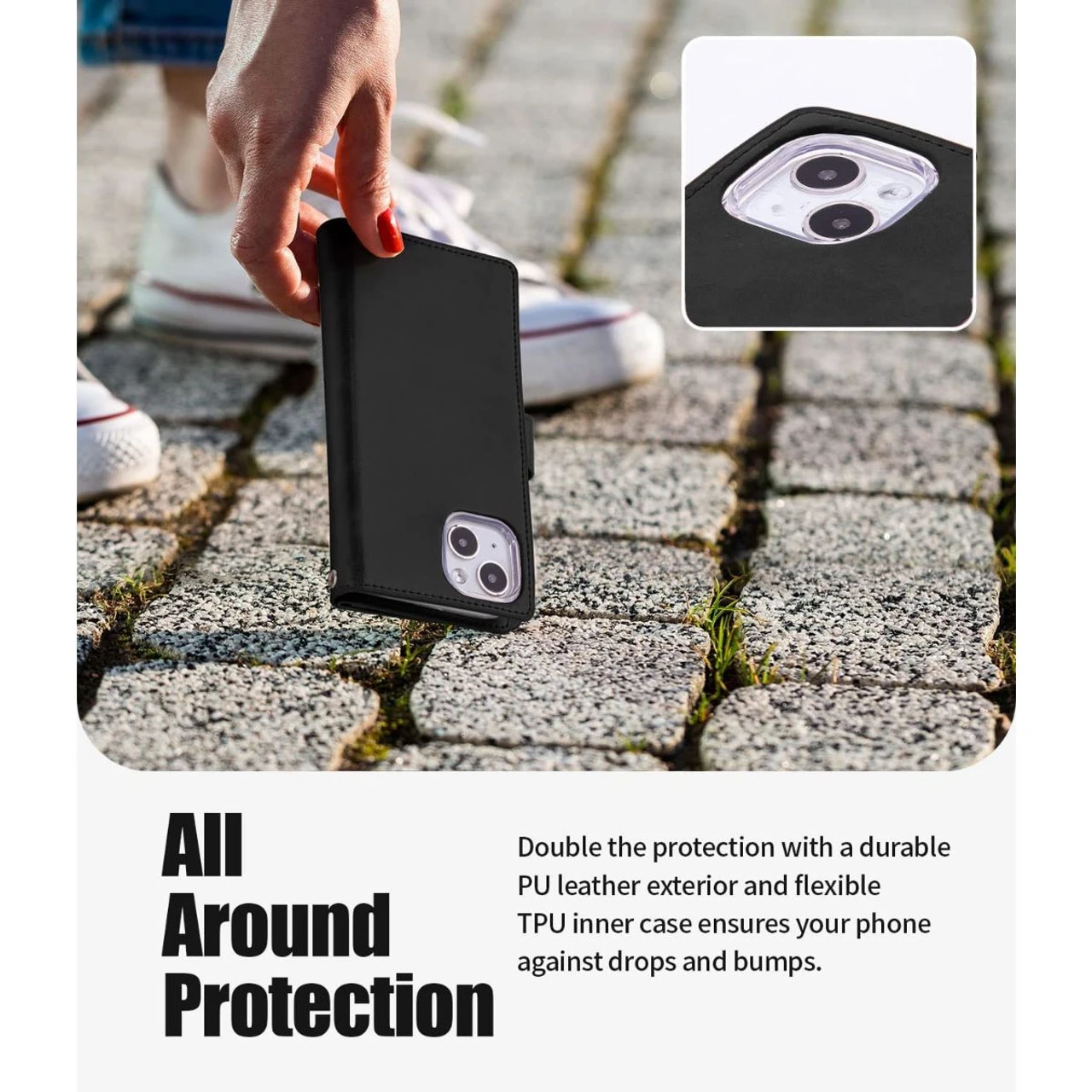 Black Genuine Mercury Mansoor Diary Wallet Case For IPhone 14 3 Black Genuine Mercury Mansoor Diary Wallet Case For IPhone 14 - Image 3