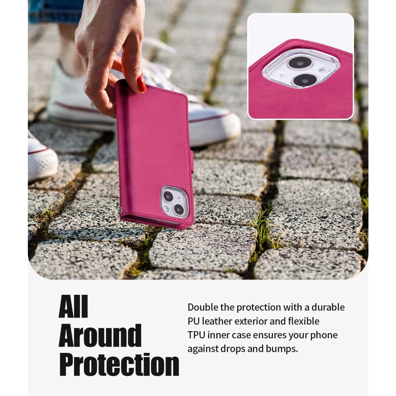 Hot Pink Mercury Mansoor Diary Card Holder Wallet For IPhone 14 3 Hot Pink Mercury Mansoor Diary Card Holder Wallet For IPhone 14 - Image 3