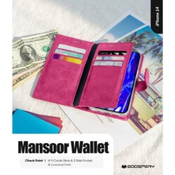 Hot Pink Mercury Mansoor Diary Card Holder Wallet For IPhone 14 11 Hot Pink Mercury Mansoor Diary Card Holder Wallet For IPhone 14 -Cheap NewCase Store iphone 14 mercury mansoor diary wallet hot pink 4 07412.1690247088