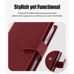 Wine Genuine Mercury Mansoor Diary Wallet Case For IPhone 14 -Cheap NewCase Store iphone 14 mercury mansoor diary wallet wine 5 47322.1679972930