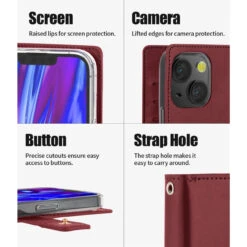 Wine Genuine Mercury Mansoor Diary Wallet Case For IPhone 14 -Cheap NewCase Store iphone 14 mercury mansoor diary wallet wine 6 92542.1679972930