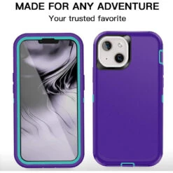 Purple IPhone 14 Tough Military Grade Drop Proof Defender Case -Cheap NewCase Store iphone 14 military grade defender case purple 4 74477.1673678493