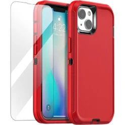 Red IPhone 14 Tradies Heavy Duty Military Defender Case