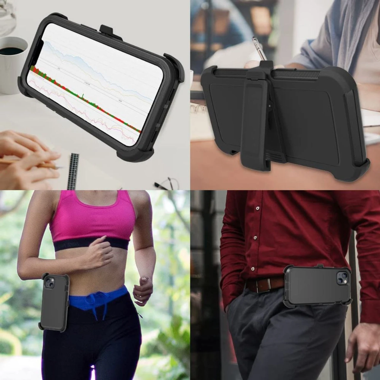 Black IPhone 14 Tradies Heavy Duty Military Holster Case 6 Black IPhone 14 Tradies Heavy Duty Military Holster Case - Image 6