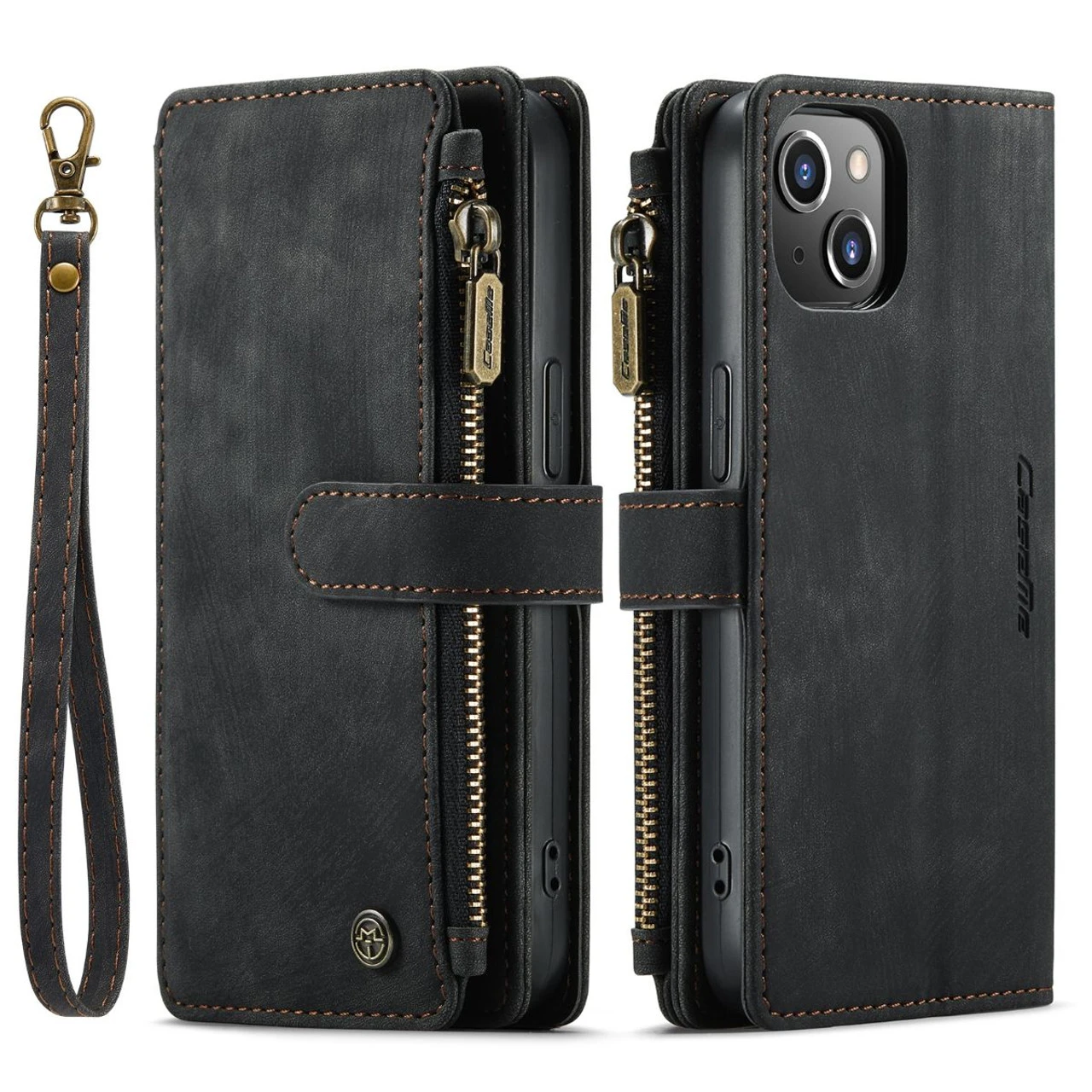 Black CaseMe C30 Wallet: Zipper Folio & Wrist Strap - IPhone 14 Plus 6 Black CaseMe C30 Wallet: Zipper Folio & Wrist Strap - IPhone 14 Plus - Image 6