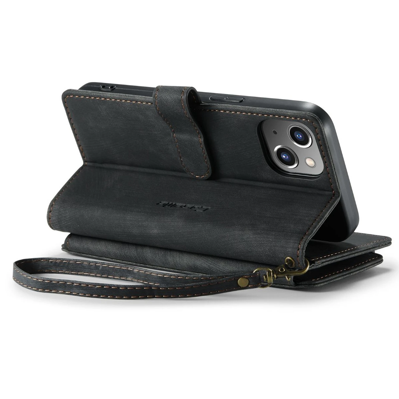Black CaseMe C30 Wallet: Zipper Folio & Wrist Strap - IPhone 14 Plus 2 Black CaseMe C30 Wallet: Zipper Folio & Wrist Strap - IPhone 14 Plus - Image 2