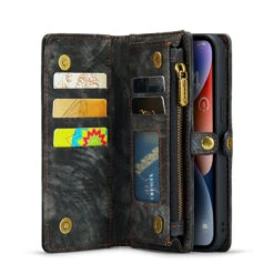 Black CaseMe 11 Card Slot Wallet Magnetic Case For IPhone 14 Plus -Cheap NewCase Store iphone 14 plus caseme multifunctional wallet black 7 89023.1687249840