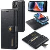 Black IPhone 14 Plus DG.Ming Magnetic Detachable Wallet Case With Card Slots