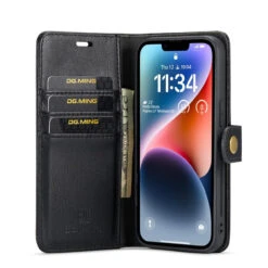 Black IPhone 14 Plus DG.Ming Magnetic Detachable Wallet Case With Card Slots -Cheap NewCase Store iphone 14 plus dg ming wallet magnetic case black 4 89211.1700735067