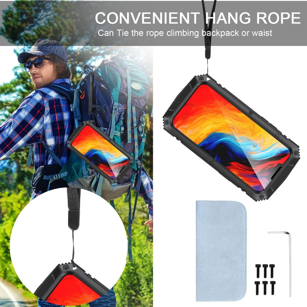 Black IPhone 14 Plus Full Body Extreme Tradies Metal Defender Case 3 Black IPhone 14 Plus Full Body Extreme Tradies Metal Defender Case - Image 3