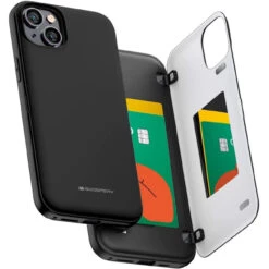 Black IPhone 14 Plus Mercury Slim Shock Proof Magnetic Door Case