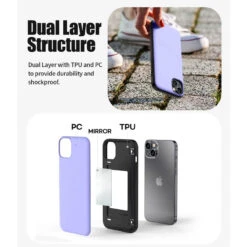 Lilac Goospery Magnetic Door 2 Card Shock Proof Case For IPhone 14 Plus -Cheap NewCase Store iphone 14 plus mercury magnetic door case lilac 6 82747.1671016542