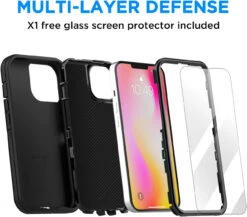 Black Tough Military Grade Drop Proof Defender Case For IPhone 14 Plus -Cheap NewCase Store iphone 14 plus military grade defender case black 7 64038.1674681687