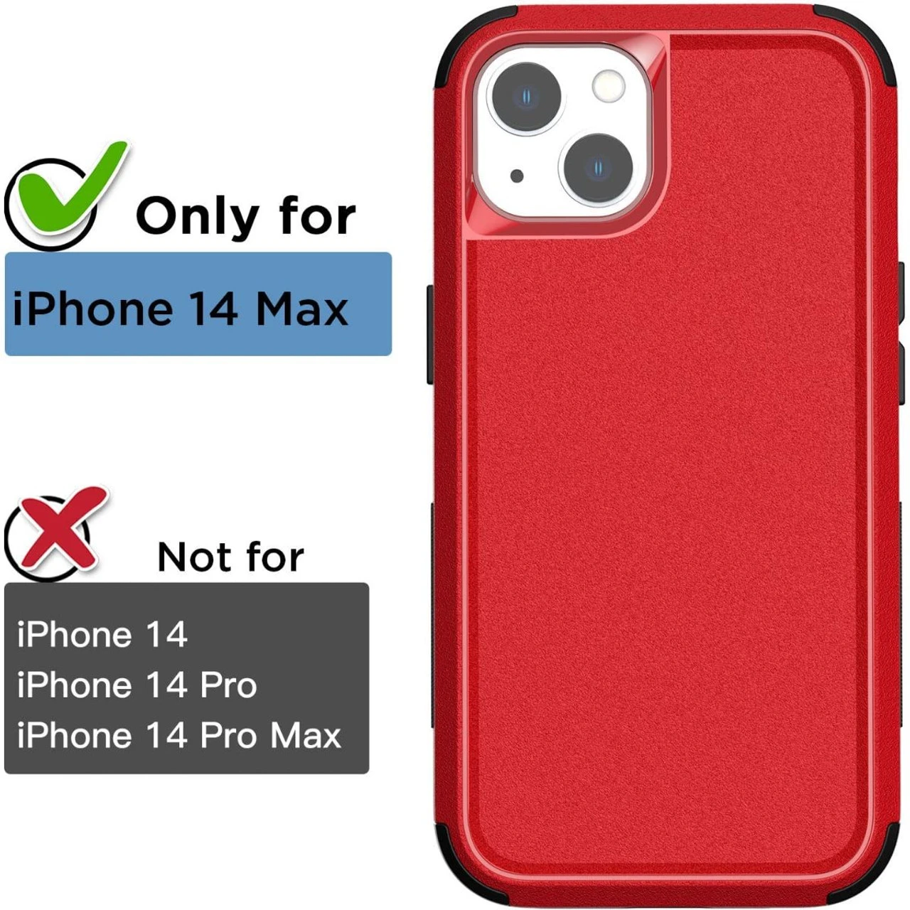 Red Heavy Duty Military Defense Drop Proof Case For IPhone 14 Plus 4 Red Heavy Duty Military Defense Drop Proof Case For IPhone 14 Plus - Image 4