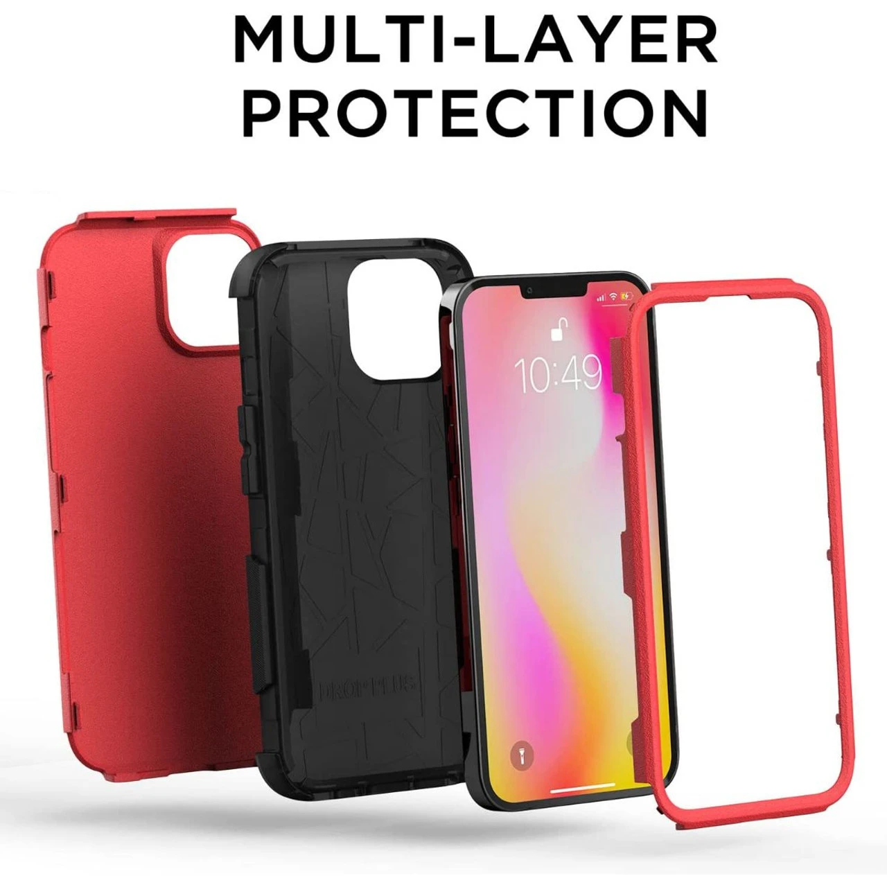 Red Heavy Duty Military Defense Drop Proof Case For IPhone 14 Plus 6 Red Heavy Duty Military Defense Drop Proof Case For IPhone 14 Plus - Image 6