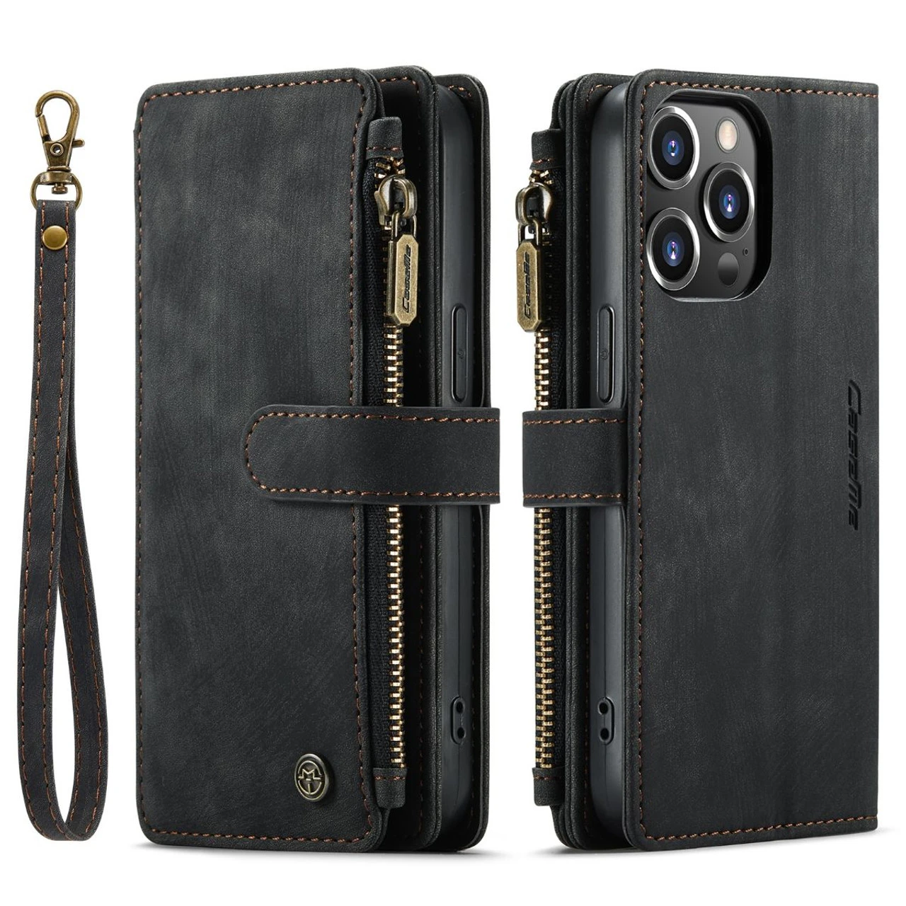 Black CaseMe C30 Wallet Case With Zipper Folio & Wrist Strap For IPhone 14 Pro 6 Black CaseMe C30 Wallet Case With Zipper Folio & Wrist Strap For IPhone 14 Pro - Image 6