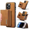 Brown IPhone 14 Pro DG.Ming M2 Magnetic Detachable Mini Wallet Case