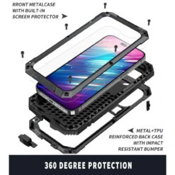 Black IPhone 14 Pro Extreme Military Grade Metal Defender Case -Cheap NewCase Store iphone 14 pro extreme metal military case black 5 97798.1695005614