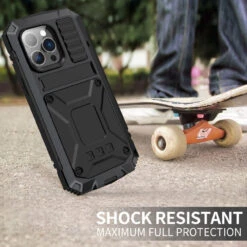 Black IPhone 14 Pro Extreme Military Grade Metal Defender Case -Cheap NewCase Store iphone 14 pro extreme metal military case black 6 96187.1695005614
