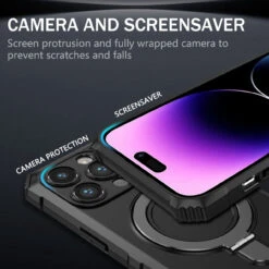 Black MagSafe Magnetic Holder Phone Case Cover For IPhone 14 Pro 13 Black MagSafe Magnetic Holder Phone Case Cover For IPhone 14 Pro -Cheap NewCase Store iphone 14 pro magnetic holder phone case black 7 07876.1694656785