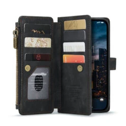 Black CaseMe C30 Wallet: Zipper Folio & Wrist Strap - IPhone 14 Pro Max -Cheap NewCase Store iphone 14 pro max caseme c30 black 3 01115.1693273805