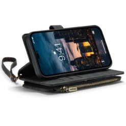 Black CaseMe C30 Wallet: Zipper Folio & Wrist Strap - IPhone 14 Pro Max -Cheap NewCase Store iphone 14 pro max caseme c30 black 4 74095.1693273805