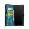Blue IPhone 14 Pro Max Multi-Functional 2 In 1 Zipper Purse Wallet Case