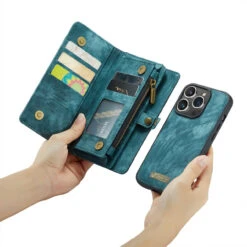 Blue IPhone 14 Pro Max Multi-Functional 2 In 1 Zipper Purse Wallet Case 9 Blue IPhone 14 Pro Max Multi-Functional 2 In 1 Zipper Purse Wallet Case -Cheap NewCase Store iphone 14 pro max caseme multifunctional wallet blue 3 02298.1692842924