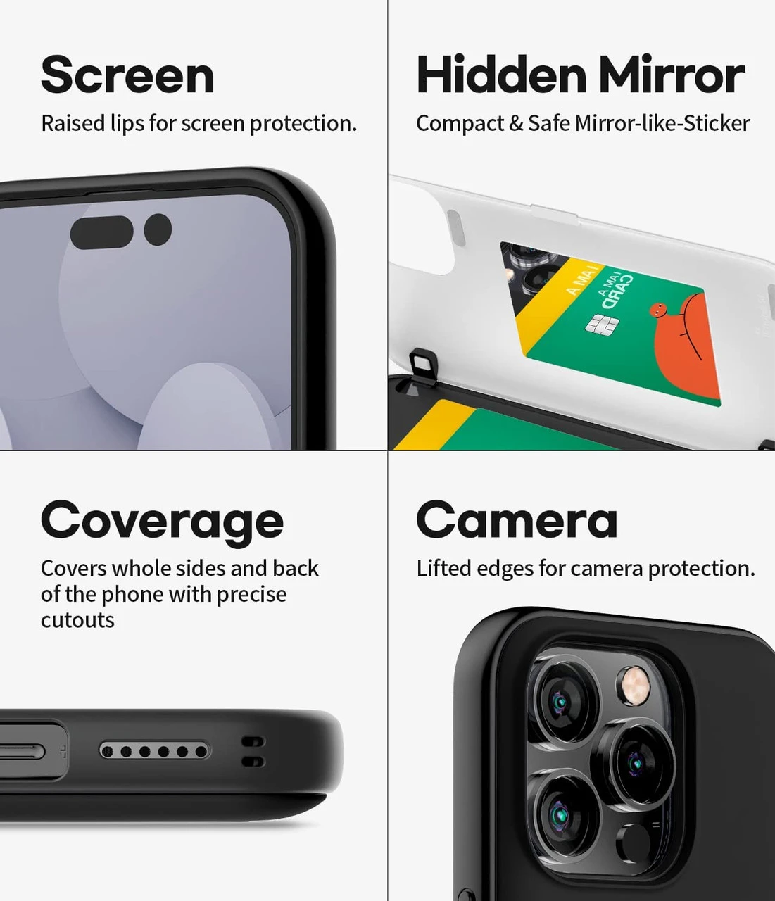 Black IPhone 14 Pro Max Mercury Magnetic Door 2 Card Shock Proof Case 6 Black IPhone 14 Pro Max Mercury Magnetic Door 2 Card Shock Proof Case - Image 6