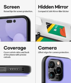 Lilac Goospery Magnetic Door Bumper Card Holder Case For IPhone 14 Pro Max -Cheap NewCase Store iphone 14 pro max mercury magnetic door case lilac 4 44222.1675299905