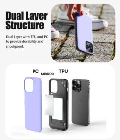 Lilac Goospery Magnetic Door Bumper Card Holder Case For IPhone 14 Pro Max -Cheap NewCase Store iphone 14 pro max mercury magnetic door case lilac 7 01958.1675299905