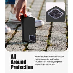 Black IPhone 14 Pro Max Mercury Mansoor Diary Card Holder Wallet -Cheap NewCase Store iphone 14 pro max mercury mansoor diary wallet black 5 74110.1679972984