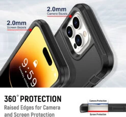 Black IPhone 14 Pro Max Tradies Military Defender Heavy Duty Case -Cheap NewCase Store iphone 14 pro max military grade defender case black 6 66231.1691725154