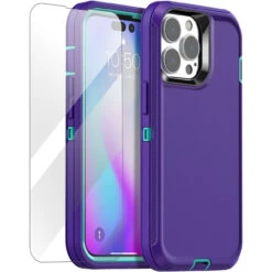 Purple Rugged Full Body Heavy Duty Shock Proof Case For IPhone 14 Pro Max