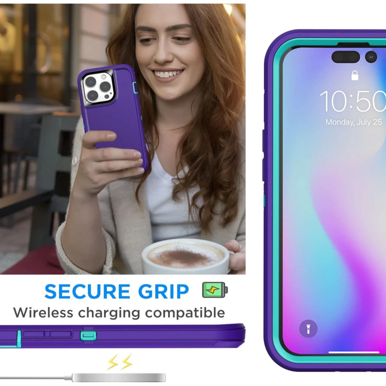 Purple Rugged Full Body Heavy Duty Shock Proof Case For IPhone 14 Pro Max 2 Purple Rugged Full Body Heavy Duty Shock Proof Case For IPhone 14 Pro Max - Image 2