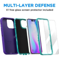 Purple Rugged Full Body Heavy Duty Shock Proof Case For IPhone 14 Pro Max 11 Purple Rugged Full Body Heavy Duty Shock Proof Case For IPhone 14 Pro Max -Cheap NewCase Store iphone 14 pro max military grade defender case purple 5 04973.1673678499