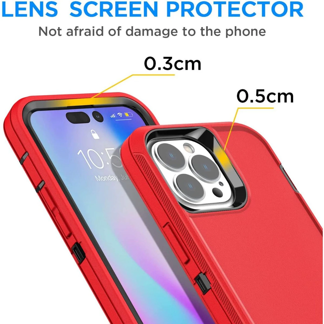 Red Military Full Body Shock Proof Defender Case For IPhone 14 Pro Max 3 Red Military Full Body Shock Proof Defender Case For IPhone 14 Pro Max - Image 3