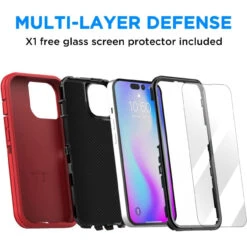 Red Military Full Body Shock Proof Defender Case For IPhone 14 Pro Max 10 Red Military Full Body Shock Proof Defender Case For IPhone 14 Pro Max -Cheap NewCase Store iphone 14 pro max military grade defender case red 4 38664.1673678501