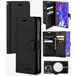 Black Mercury Mansoor Diary Card Holder Wallet For IPhone 14 Pro