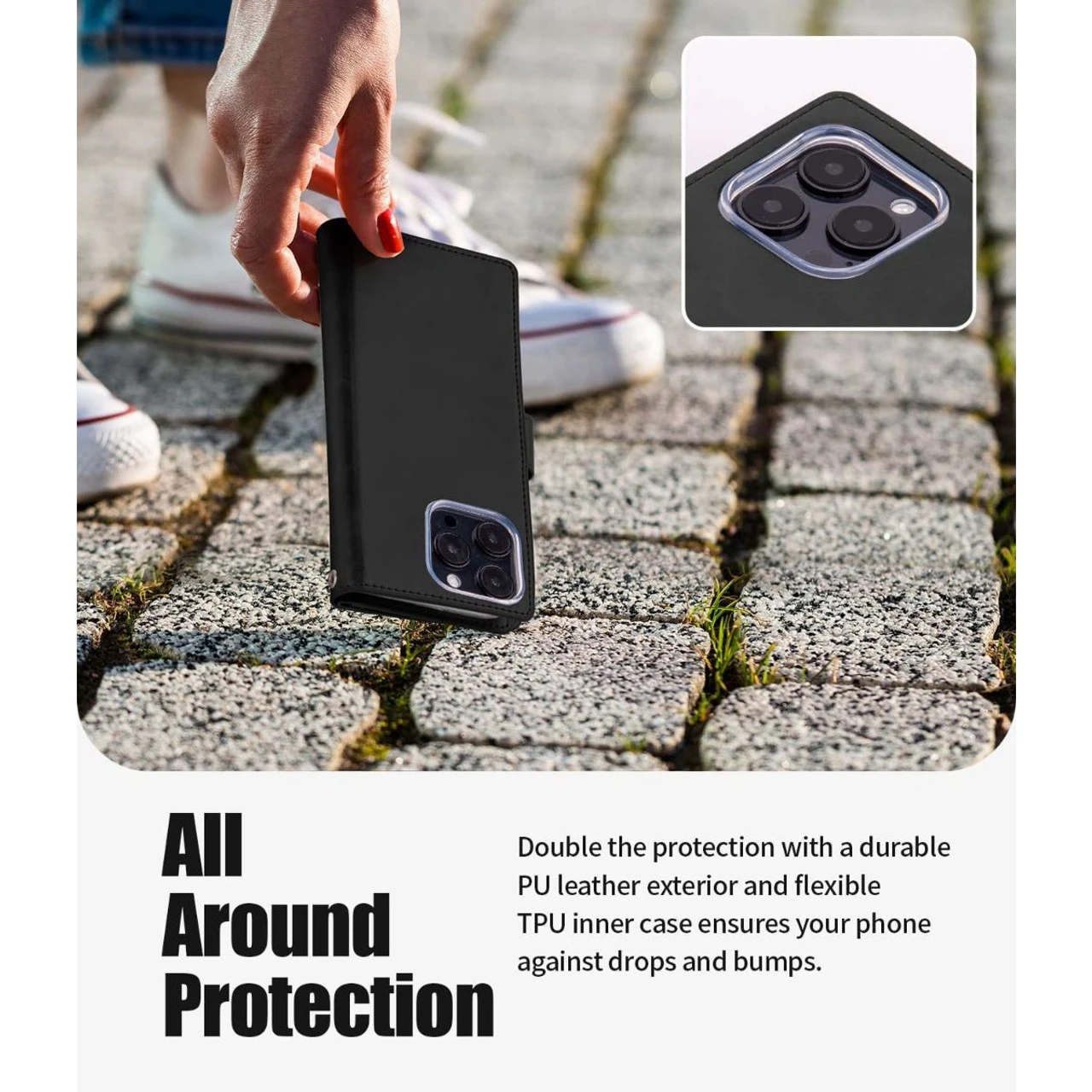 Black Mercury Mansoor Diary Card Holder Wallet For IPhone 14 Pro 3 Black Mercury Mansoor Diary Card Holder Wallet For IPhone 14 Pro - Image 3