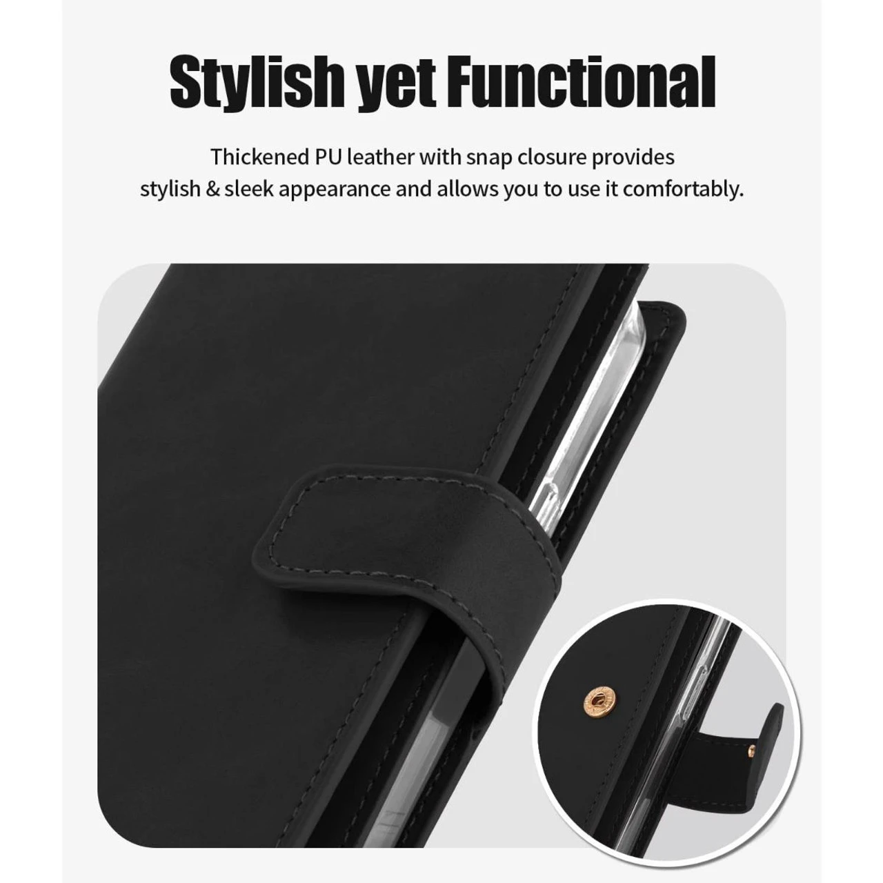 Black Mercury Mansoor Diary Card Holder Wallet For IPhone 14 Pro 6 Black Mercury Mansoor Diary Card Holder Wallet For IPhone 14 Pro - Image 6