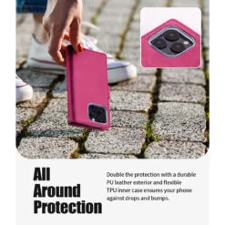 Hot Pink Mercury Mansoor Diary Flip Wallet Case For IPhone 14 Pro -Cheap NewCase Store iphone 14 pro mercury mansoor diary wallet hot pink 6 98231.1690247071