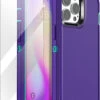 Purple Tradies Heavy Duty Military Defender Case For IPhone 14 Pro