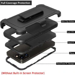 Black Tough Military Grade Drop Proof Holster Belt Clip For IPhone 14 Pro 9 Black Tough Military Grade Drop Proof Holster Belt Clip For IPhone 14 Pro -Cheap NewCase Store iphone 14 pro military grade defender holster case black 3 72310.1684988990